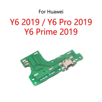 10 шт./лот для Huawei Y6 Prime 2019/Y6 Pro 2019 USB док-станция для зарядки, разъем для подключения гибкого кабеля, модуль платы зарядки
