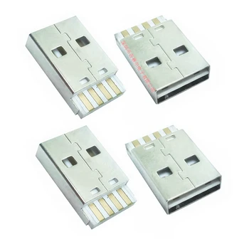 10 штекерных разъемов USB2.0 с двусторонней передней и задней паяльной проволокой, штекерные разъемы U-дискового кард-ридера для передачи данных USB