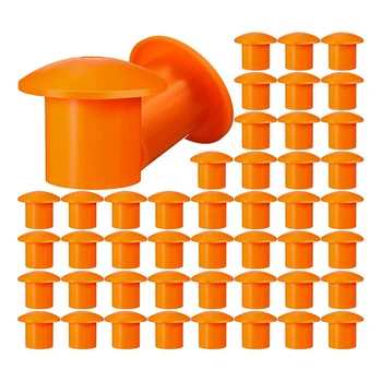 100 шт. пластиковых защитных колпачков для арматуры 3-7, оранжевого цвета, 2,36 X 2,17 X 1,5 дюйма