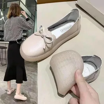 2023 г. тонкие туфли Fairy wind удобная обувь на мягкой подошве bean, дышащая рабочая обувь на плоской подошве, женская обувь большого размера, обувь lolita