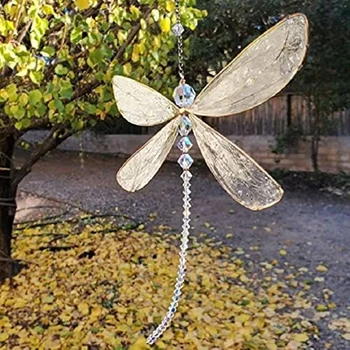 2шт Ловец Солнца Dragonfly Small Dazzle Fly Ловец Солнца Dragonfly с кристаллами