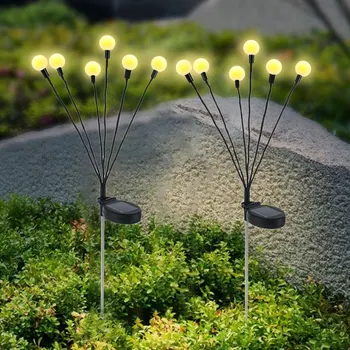 2шт светодиодных солнечных фонарей для газона IP65, Водонепроницаемая ночная лампа для двора, наружное освещение, Декор садовой дорожки, Трясущийся пейзаж