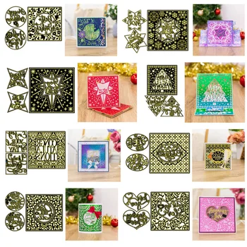 5 шт./лот, Сменная Рождественская рамка, Дерево, сердце, снежинка, металлические режущие формы для открыток для скрапбукинга 