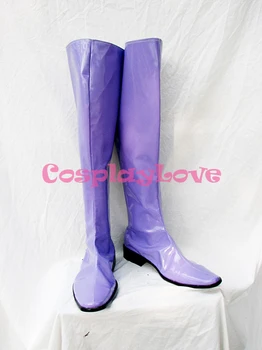 Gundam Seed Gihren Zabi Фиолетовая обувь для косплея, ботинки ручной работы, сшитые на заказ для Хэллоуина, Рождественский косплей, любовь