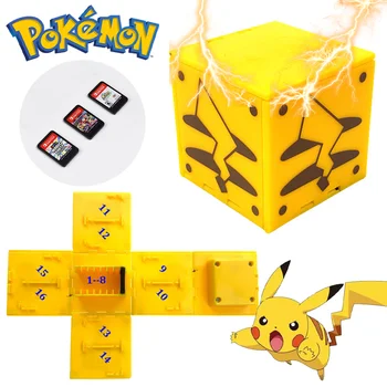Pokemon Pikachu Switch Ns Oled Коробка Для Хранения Игровых Карт Защитная Оболочка 16 Игровых Карт Держатель Чехол для Nintendo Switch lite Подарок