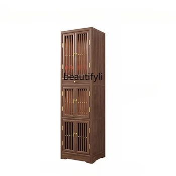 Алтарный шкаф из черного ореха с 3-слойной лентой на дверце, Маленький китайский шкаф для одежды, Современный шкаф для поклонения Будде