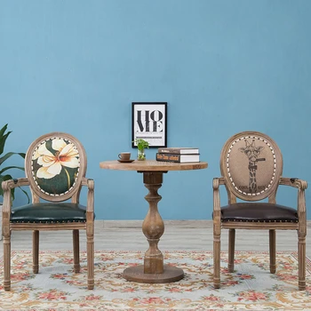 Американские Деревянные стулья для гостиной, Современная Мебель для дома в стиле ретро, Резная Спинка обеденного стула в скандинавском стиле, Простой Загородный диван-кресло