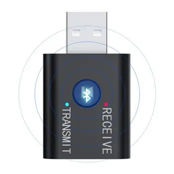 Аудиоприемник передатчик 2 В 1 Аудио 3,5 мм Разъем Aux Беспроводной адаптер для автомобильного телевизора ПК USB Bluetooth-совместимые адаптеры 5.0