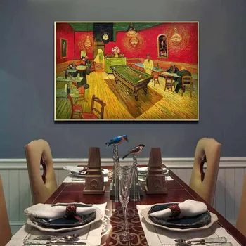 Бесплатная доставка, ручная роспись, музейное качество, репродукция ночного кафе Ван Гога, пейзаж маслом для столовой