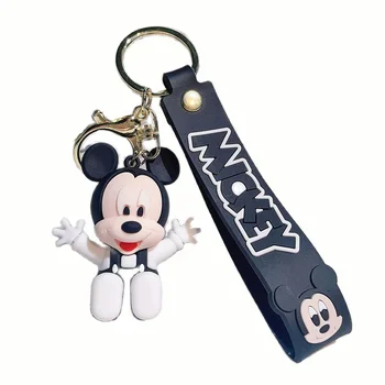 Брелки для ключей с милым малышом Микки и Минни, кукла Disney Kawaii, силиконовый брелок с мультяшной фигуркой, брелок для аксессуаров для сумок