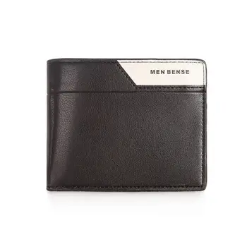 Водонепроницаемый мужской короткий кошелек для отдыха, многопозиционный мужской карман для монет, Контрастный Городской мужской кожаный кошелек для отдыха