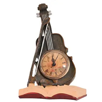 Декоративная скрипка, украшение в форме скрипки, Ретро-Скрипичный орнамент, Настольные часы, Декор