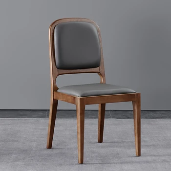 Дизайнерский обеденный стул в скандинавском стиле, Современная кожа, Иногда Роскошные Обеденные стулья, Дерево, Лучшая Кухонная Мебель Sillas Comedor