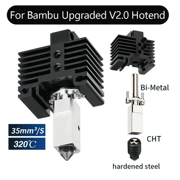 Для Bambu Lab Hotend V2 Обновление форсунки из закаленной стали для Bambu Hotend Cht Обновление Биметаллической форсунки для Bambulab X1c Hotend P1P