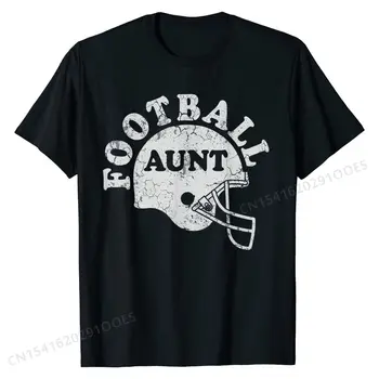 Женская подарочная футболка Football Aunt Sports Family, высококачественная студенческая футболка, хлопковые футболки с принтом