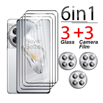 Защитная пленка для экрана с защитой от царапин 6в1 для OnePlus 12 2023 Закаленное стекло OnePlus12 20D 3D Изогнутая защитная пленка для экрана 6,82 дюйма