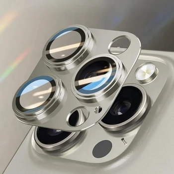 Защитное металлическое стекло камеры для iPhone 15Pro / 15 Pro Max, защитная крышка заднего объектива, полностью закрывающая крышку
