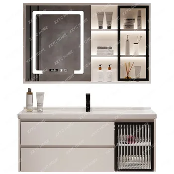 Керамический цельный умывальник для ванной комнаты, белый, для мытья рук, умывальник, шкаф для ванной комнаты, комбинация