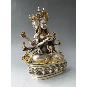 Китайская Статуя Кинг-Конга Ручной Работы, Покрытая Серебром и Медью