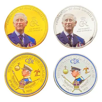 Король Чарльз 3 Памятные Монеты Британской Королевской Семьи Коронация короля Англии Карла III Коллекция Сувенирных монет Из Железа и Металла