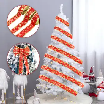 Красивая Рождественская лента Проводная Гибкая Рождественская упаковочная лента Рождественский венок Подарочная лента с бантом