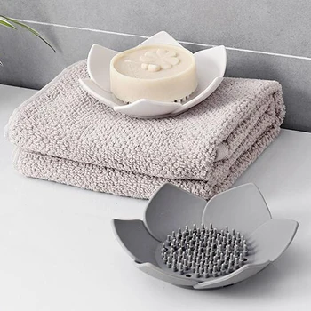 Креативная лепестковая мыльница для ванной комнаты Силиконовый сливной мыльница для унитаза Простая сливная подставка для мыла Ящик для хранения в ванной комнате