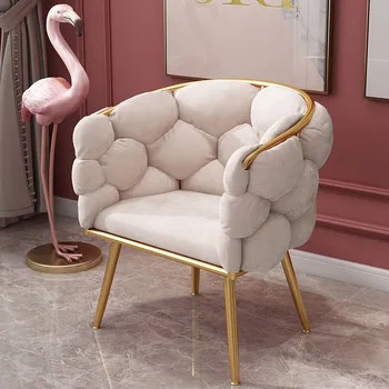 Кресло для макияжа, Розовый бархат, Мебель современного дизайна, кресло для отдыха в гостиной, Роскошный комод в спальне, Мягкие стулья