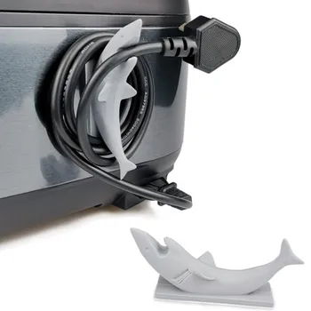Кухонный Триммер в форме акулы, Держатель кабеля, Фиксированный Консилер для хранения проводов, Креативные Кабельные Органайзеры, Настольные Аксессуары