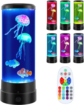 Лавовая лампа с медузами, Лампы для аквариума с медузами, меняющие цвет, Ночник для декора комнаты, расслабления, подарки на День рождения для детей и взрослых
