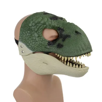 Маска для рта динозавра на Хэллоуин, костюм для рождественской вечеринки, маска тираннозавра Рекса, крышка для головы динозавра