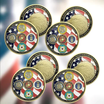 Монета US Military Family Challenge Ветеран Вооруженных Сил США Армия Военно-морской флот Вооруженные Силы