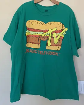 Мужская зеленая футболка с логотипом MTV Burger, размер 2XL XXL