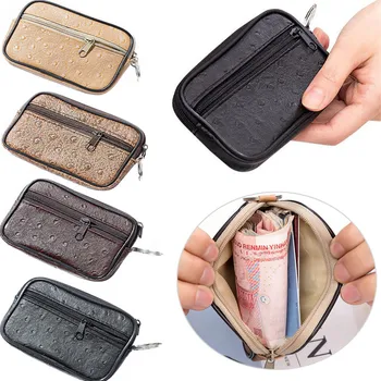 Мужская сумка для мелких монет в повседневном стиле на молнии, кошелек для мелочи, сумка-портмоне, мини-мягкий мужской женский держатель для карт, монет и ключей