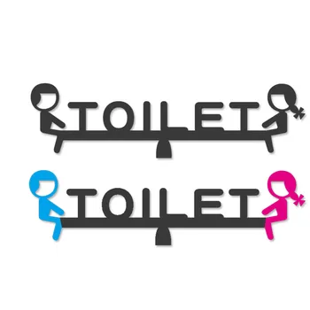 Мультяшный Дизайн Настенных Вывесок WC /Toilet, Детские 3D Наклейки, Дверной Знак Туалета, Символы Closestool, Липкие Самоклеящиеся