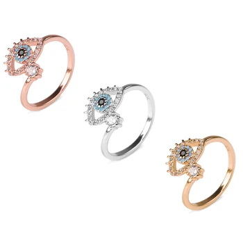 Новое Специальное кольцо от сглаза с кубическим цирконием, кольца для пальцев, открытые, Регулируемые, для женщин Богемии, ювелирные изделия для помолвки, подарок