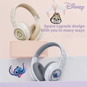 Новые беспроводные Bluetooth-наушники Disney Stitch Space Capsule D30, складные наушники HIFI Suround Sound с микрофоном, подарок для детей