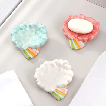 НОВЫЕ Мыльницы Rainbow Clouds Керамическая Подставка для слива в ванную Водонепроницаемые Кухонные Принадлежности Украшение дома Креативная Сушилка для посуды