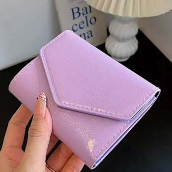 Новый кошелек-конверт, женский короткий кошелек цвета Макарон, сумка для карт, повседневная ручная сумка, практичный кошелек Zero
