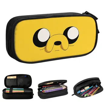 Пенал Lovely Jake The Dog -Adventure Time, пенал для карандашей, коробка для ручек, большие сумки для хранения, школьная косметика, канцелярские принадлежности