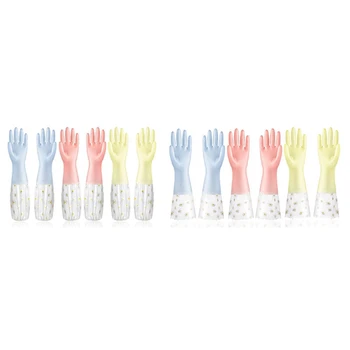 Перчатки для мытья посуды, 3 пары - Многоразовые резиновые перчатки, нескользящие Перчатки для стирки, Кухонные перчатки для садоводства, бытовые перчатки в розницу