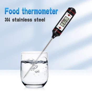 Портативный Цифровой Кухонный термометр для мяса, воды, масла для барбекю, датчик температуры в духовке из нержавеющей стали, Детектор температуры для приготовления пищи на кухне