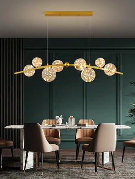 Роскошная Изысканная светодиодная люстра используется для столовой, гостиной, спальни, домашнего декора с регулируемым дистанционным управлением