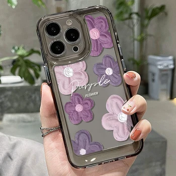 Роскошный противоударный мягкий прозрачный чехол для телефона iPhone 15 14 13 12 11 Pro XS Max X 7 8 Plus SE 2020 с рисунком розы в виде цветов