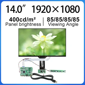 Сенсорный экран 14 дюймов Тонкий RGB edp 30 контактов HDMI Драйвер Платы Ноутбука Экран Для Портативного Монитора NE140FHM-N46
