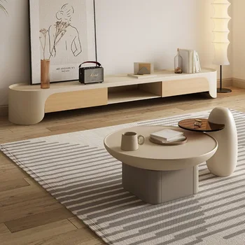 Скандинавский шкаф Современное Простое хранилище для гостиной Художественный дизайн Универсальный стол из массива дерева Элегантная эластичная мебель для дома