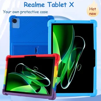 Универсальный Чехол Для Realme Pad X 10.95 Pad 2 11.5 Pad 10.4 mini 8.7 Android Tablet Мягкая Обложка Силиконовая Подставка Детский Кронштейн Крышка