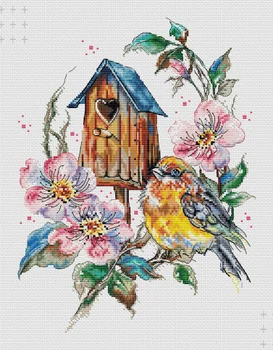 Цветок Птичье гнездо 33-40 Наборы для вышивания крестиком Рукоделие своими руками Хлопковый холст Высокого качества
