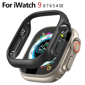 Чехол для ПК Apple Watch Ultra 49 мм 45 мм 41 мм 44 мм 40 мм Противоударный Тонкий Чехол iWatch series 9 8 7 6 5 4 SE Ultra 2